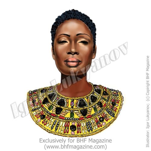 African fashion model illustration by Igor Lukyanov