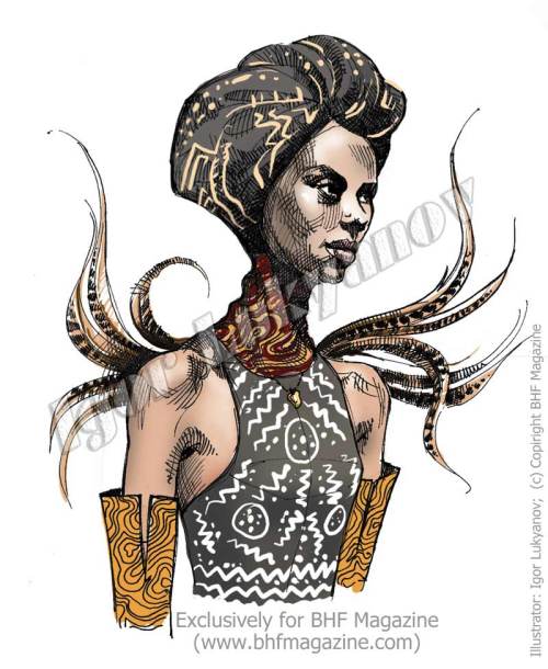 African fashion illustration by Igor Lukyanov