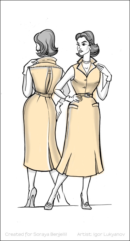vintage fashion sketch 2